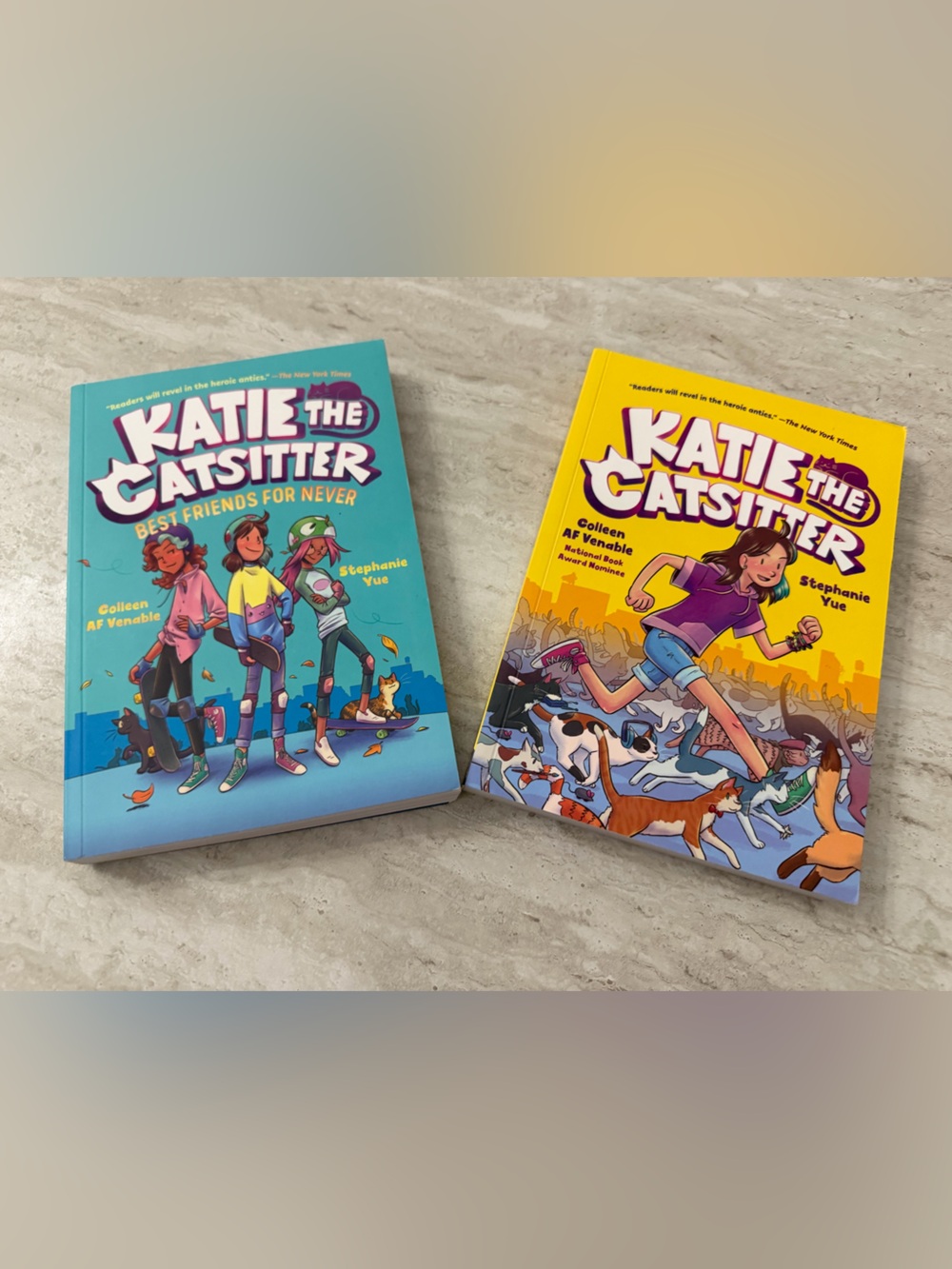 Katie the Catsitter Graphic Novel Book Lot Books 1 & 2 Paperback Colleen AF Vena